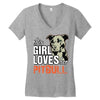 This Girl Loves Pitbull Women's V-Neck T-Shirt