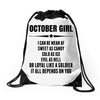 Super October Girl Drawstring Bags