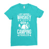 whiskey and camping! Ladies Fitted T-Shirt