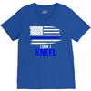 i don't kneel   patriotic stand for the flag, kneel for the dead V-Neck Tee