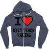 i love dirt track racing Zipper Hoodie