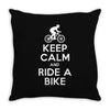 Keep Calm and Ride a Bike Throw Pillow