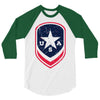 land of the free shield 3/4 Sleeve Shirt