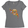 women's sugar skull purple Women's Triblend Scoop T-shirt