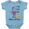 mama &amp; pizza dinasour Baby Bodysuit