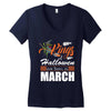 Halloween Kings Are Born In March Women's V-Neck T-Shirt