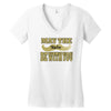 funny black mustache may the stache be with you Women's V-Neck T-Shirt