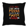 cut into pizzas Throw Pillow