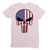 skull u.s.a. back Ladies Fitted T-Shirt