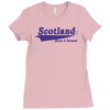 scotland born and raised retro white &amp; navy international country Ladies Fitted T-Shirt