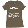 mustache u a question Ladies Fitted T-Shirt