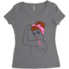 breast cancer girl power Women's Triblend Scoop T-shirt