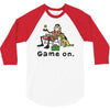 baseball game on short 3/4 Sleeve Shirt