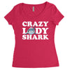 crazy lady shark Women's Triblend Scoop T-shirt