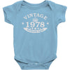 40th birthday gift vintage 1978 perfect aged Baby Bodysuit