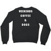 weekends coffe and dogs white back Crewneck Sweatshirt