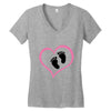 Baby Girl with Heart Any Name Customized Women's V-Neck T-Shirt