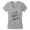 i don't care Women's V-Neck T-Shirt
