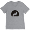 wolf howling at moon V-Neck Tee