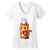 brave kitty Women's V-Neck T-Shirt