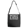 footy &amp; beer what else is there Adjustable Strap Totes