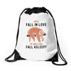 Why Fall In Love If You Can Fall Aslepp Drawstring Bags