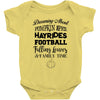dreaming about pumpkin spice hayrides footbal falling leaves family ti Baby Bodysuit