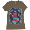 reading rocket ship Ladies Fitted T-Shirt