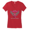 my hero is now my angel breast cancer awareness Women's V-Neck T-Shirt