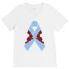 stomach cancer ribbon and rose V-Neck Tee
