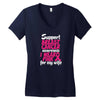 I Wear Pink For My Wife Women's V-Neck T-Shirt