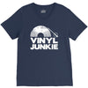 vinyl junkie white logo V-Neck Tee