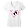 Baby Girl with Heart Any Name Customized Women's V-Neck T-Shirt