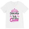 Celebrating With the 7th Birthday Queen V-Neck Tee