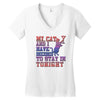 my cat and i stay in tonight Women's V-Neck T-Shirt