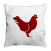 chiken red Throw Pillow