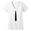 skinny white tie hipster cool school funny awesome geek shirt t shirt Women's V-Neck T-Shirt