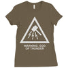 warning god of thunder Ladies Fitted T-Shirt