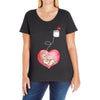 Mom and Baby are Connected to the Heart Ladies Curvy T-Shirt
