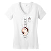 Peek a Boo with Pocket Baby Girl Women's V-Neck T-Shirt