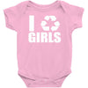 i recycle girls  funny Baby Onesie