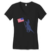Patriotic T-Rex Women's V-Neck T-Shirt