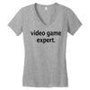 video game expert t shirt 3xl funny xbox ps3 nerdy geeky wii cod snipe Women's V-Neck T-Shirt