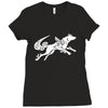 okami tribute wolf ladies Ladies Fitted T-Shirt
