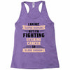 I am Not Super Woman But I'm Fighting Uterine Cancer So Close Enough Racerback Tank
