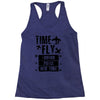 TIME TO FLY TO LONDON PARIS NEW YORK Racerback Tank