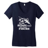 buddy f&auml;ngt nur gro&szlig;e fische funny Women's V-Neck T-Shirt
