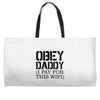 obey daddy Weekender Totes