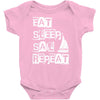 eat sleep sail repeat Baby Onesie