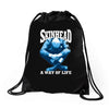 skinhead a way of life blue ideal birthday gift present. Drawstring Bags